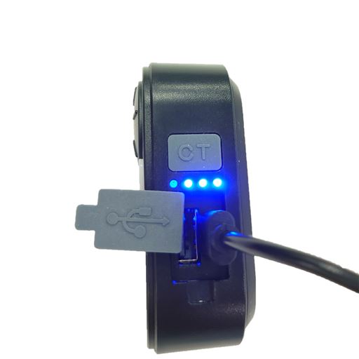 本体の充電中イメージ<br>青いランプが点滅します。