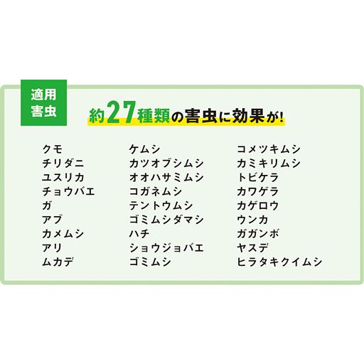 約27種類の害虫に効果が!