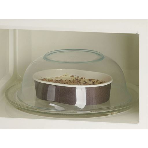 レンジ温めの際のフードカバーにも ボウルのフチから蒸気が抜けて、電子レンジでの温めにもラップいらず。