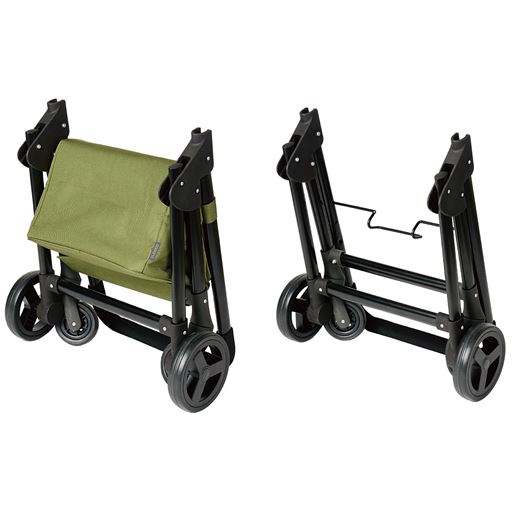 たたんでコンパクトに収納 バッグを付けたまま折りたため、自立するので収納場所を取りません。