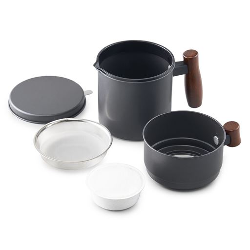 セット内容<br>フタ・油こし網・新活性炭カートリッジ(1個)・目皿・本体