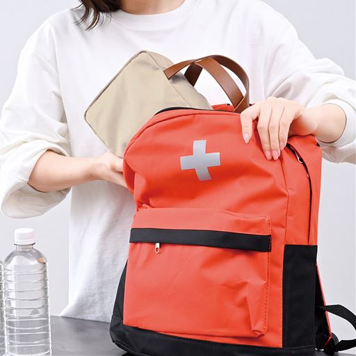 災害時も活躍 リュックに入るサイズなので、非常持ち出し用品と一緒に保管することが可能です。