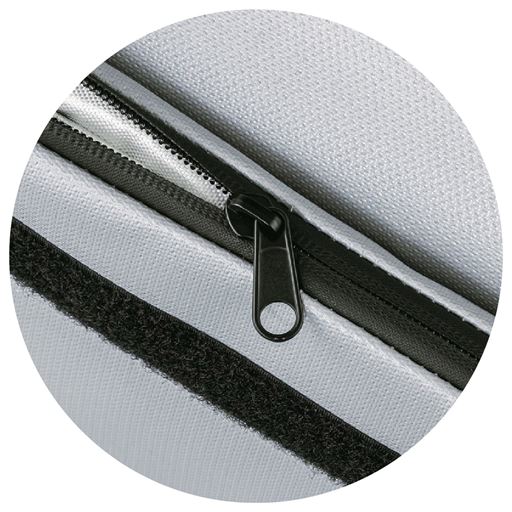 特殊ファスナーでしっかりカバー。