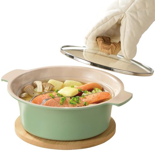18cm(グリーン) 軽くて、洗いやすい!和風・洋風なんでもOKの冬場のデイリー鍋
