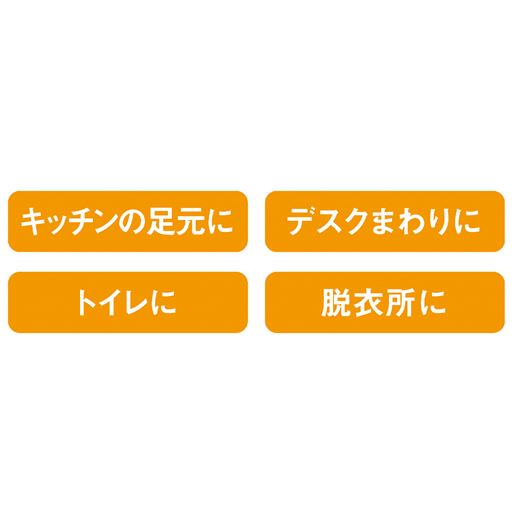 キッチンの足元に デスクまわりに トイレに 脱衣所に