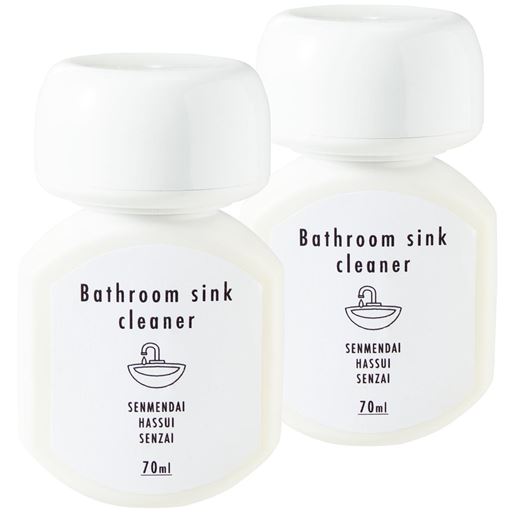 洗剤・スポンジが1つに!ボトル部分を持ってなでるだけで、手を汚さず洗面台がピカピカに。