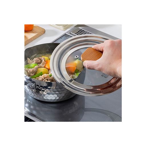 調理中の中身が見えて便利な専用蓋。(16～20cmサイズの雪平鍋に対応)