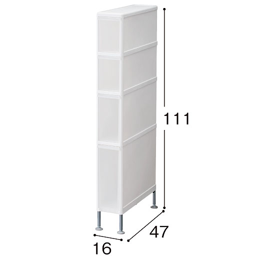ホワイト C (幅16×高さ111cm/4段)<br>※寸法の単位はcmです。