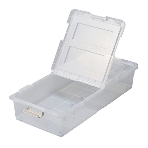 クリアー<br>必要なものだけ取り出せる、便利なハーフオープン式。