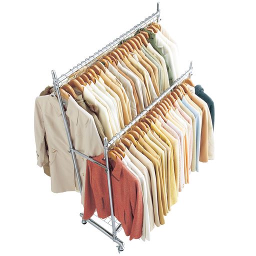 G (ダブルタイプ/幅150cm)<br>段違いバーで肩の重なりを防いで、収納力をアップ(ダブルタイプのみ)。