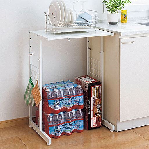 ホワイト A (レギュラー)<br>天板下の空間は、底板がないので重量物の収納にも便利です。