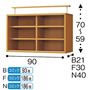 上置き B (奥行21/幅90cm)・F (奥行30/幅90cm)・N (奥行40/幅90cm)<br>※寸法の単位はcmです。撮影の為、扉は外しています。