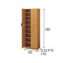 ライトブラウン 本体 P (奥行19/幅60cm)・D (奥行32/幅60cm)・J (奥行42/幅60)<br>▲は固定棚 ※寸法の単位はcmです。
