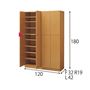 ライトブラウン 本体 R (奥行19/幅120cm)・F (奥行32/幅120cm)・L (奥行42/幅120)<br>▲は固定棚 ※寸法の単位はcmです。