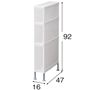 ホワイト A (幅16×高さ92cm/3段)<br>※寸法の単位はcmです。