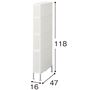 ホワイト E (幅16×高さ118cm/4段)<br>※寸法の単位はcmです。