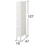 ホワイト F (幅19×高さ127cm/5段)<br>※寸法の単位はcmです。