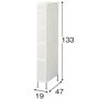 ホワイト G (幅19×高さ133cm/5段)<br>※寸法の単位はcmです。