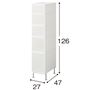 ホワイト I (幅27×高さ126cm/5段)<br>※寸法の単位はcmです。