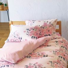 日本製・綿100%花柄枕カバー