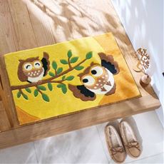 福を招く!ふくろう玄関マット