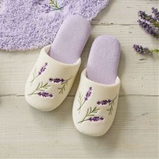 ふんわりトイレスリッパ(花刺繍)