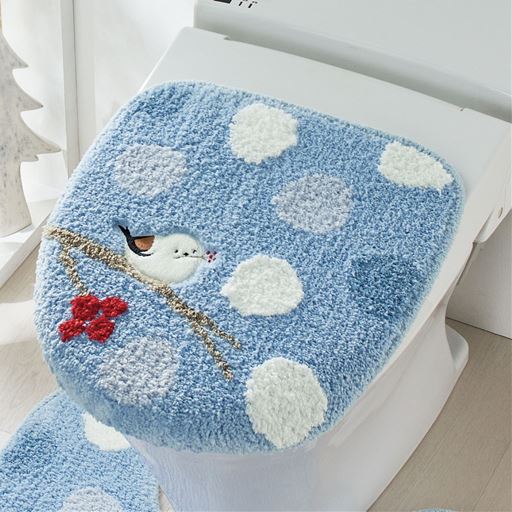 シマエナガのふかふかトイレフタカバー