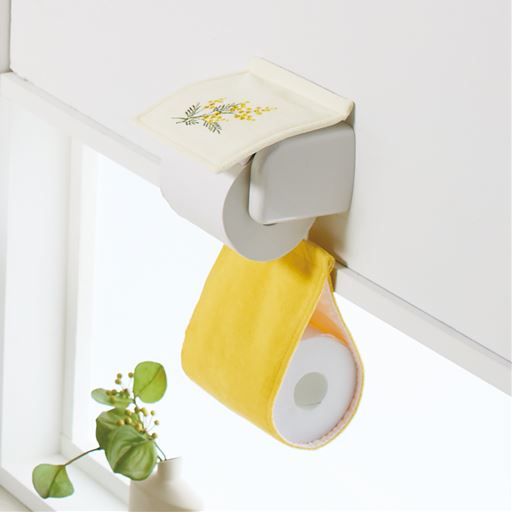 ふんわりペーパーホルダーカバー(花刺繍)