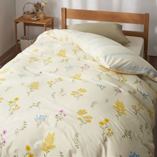 ガバッと簡単! 綿混掛け布団カバー(花柄)