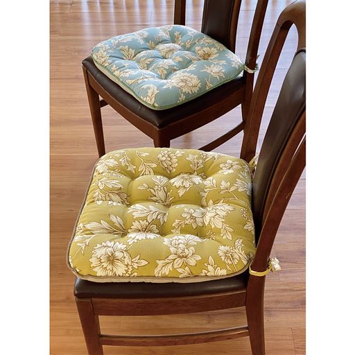 花柄デザインのへたりにくい座面クッション