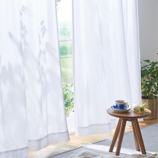 遮熱保温・遮像シルキーレースカーテン(UV約99%)