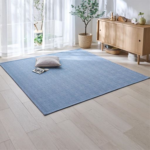 ワッフル地のインド綿ラグ