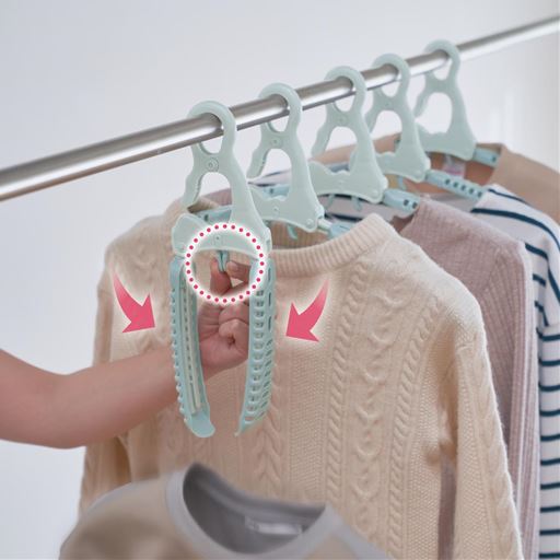 厚手の衣類も乾きやすいハンガー(6本組)
