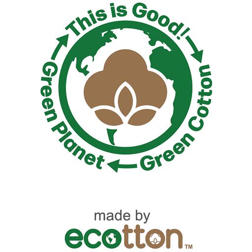 廃棄されるはずの綿花を使ったエコな綿糸「ecotton(TM)(イイコットン)」を使用しています。