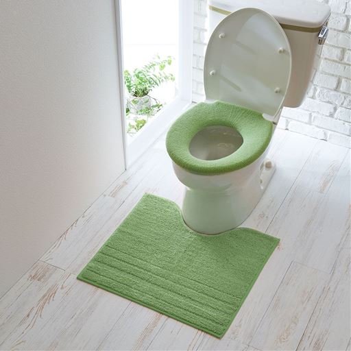 モスグリーン(O型)<br>※商品は便座カバーです。トイレマットはCG-521を使用しています。