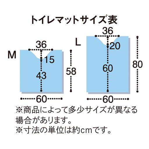 トイレマットサイズ表