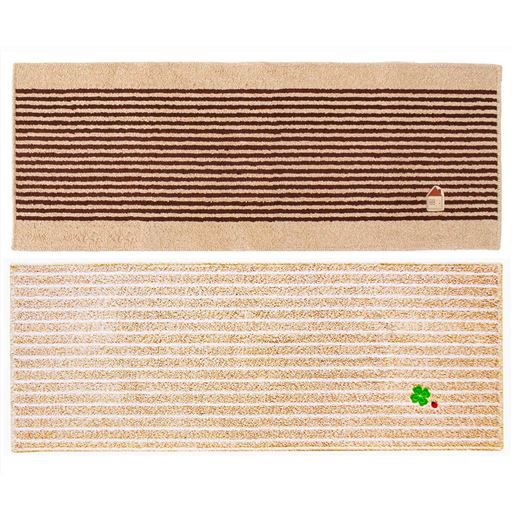 B (ブラウン×ベージュ) 横120×縦45cm<br>色違いの2枚組でお届けします。