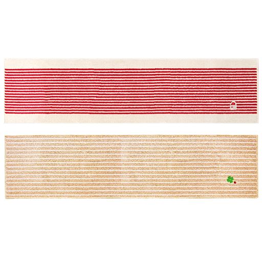 A (レッド×ベージュ) 横180×縦45cm<br>色違いの2枚組でお届けします。