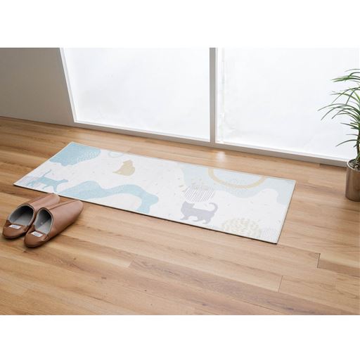 薄手の素材でできているので、ほこやゴミが溜まりにくい♪ブルー系(ネコ)