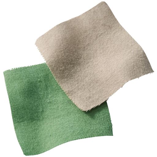 生地拡大 (左から) カーキ・グレー<br>ふんわりあたたかな肌ざわりの、綿100%ネル素材。