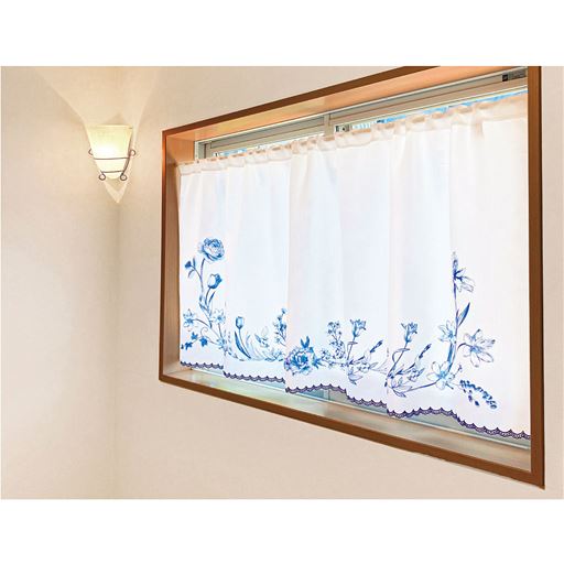 カフェカーテン 150×70cm ブルー