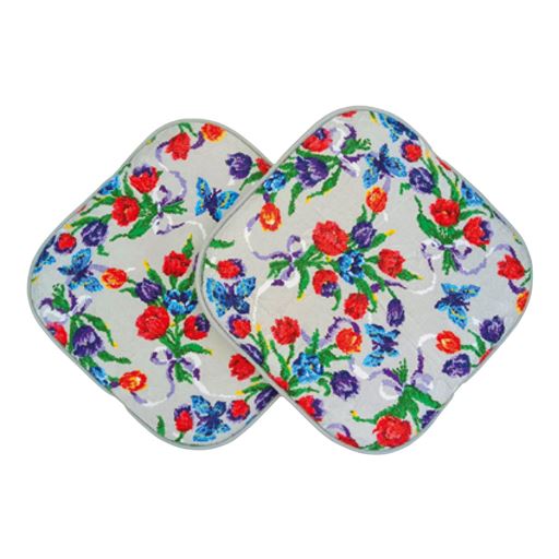 同柄2枚組<br>グレー(チューリップ)