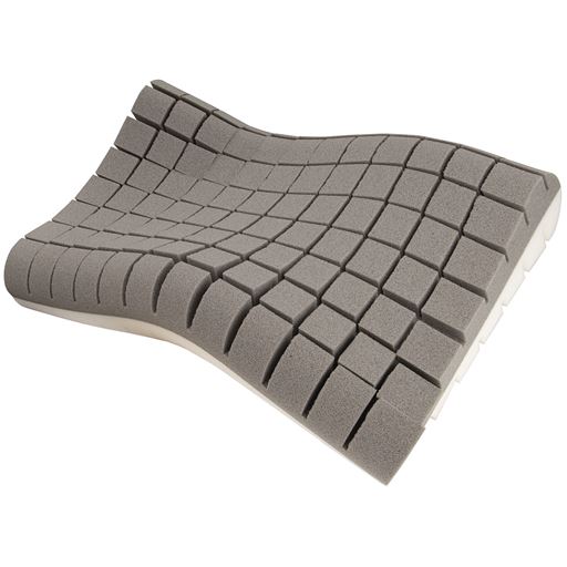 頭部の動きに合わせてフィットする スリット入りの立体ウレタン