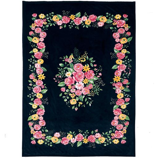 ブラック<br>絵画のように上品な花柄でお部屋が華やかな雰囲気に。