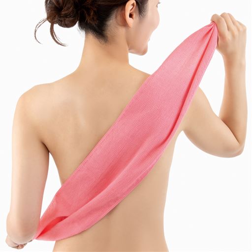 肌へはやさしく汚れは落とす! 綿100%の垢すりタオル