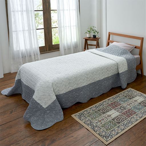 グレー(横250×縦200cm)<br>ベッドスプレッドとしても。
