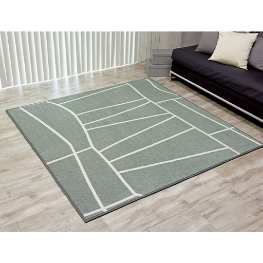 180×180cm  グレー ふんわりとした毛足が気持ちよく、オールシーズン活躍するパイル調ラグです。