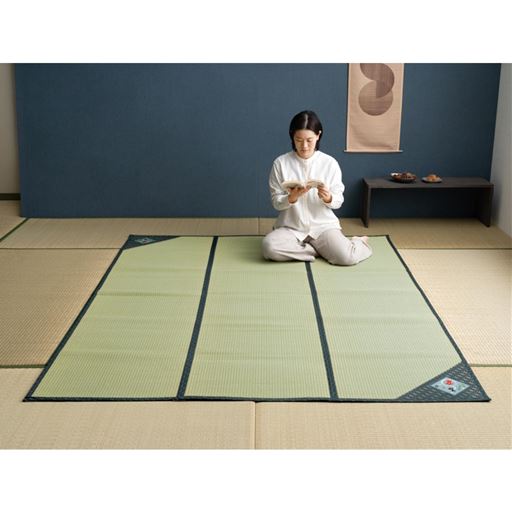 B(金魚)240×180cm <br>さりげなく可愛いパッチワークがアクセントで和室にぴったり!傷んだ畳のカバーにもおすすめです。