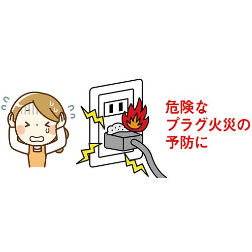 危険なプラグ火災の予防に