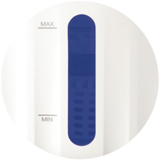一目で分かる、水量チェック窓付き